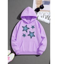 Unisex Eternal Light Baskılı Oversize Sweatshirt (Lila)