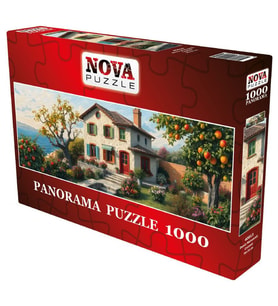 Nova Puzzle 1000 Parça Deniz Manzaralı Cennet Panorama Puzzle - Meyve Bahçeli Ev