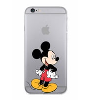 Apple iPhone 6S Uyumlu Kamera Korumalı Tıpalı Kapak Mickey Mouse TasarımlıŞeffaf Kılıf