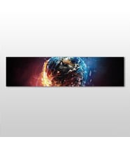 Dünya Ateş Ve Su Kanvas Tablo 210x70cm (Karışık)