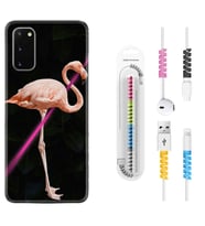 Samsung A02S A03S A10 A12 A13 A21S A22 Kılıf Kablo Koruma Spiral Silikon Line Filamingo 1776