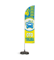 Oto Yıkama v1Temalı Yelken Bayrak Takımı Sarı 1 adet