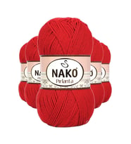 5 Adet Pırlanta Amigurumi El Örgü İpi Yünü Gelincik Kırmızı 6741