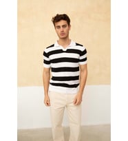 Renk Bloklu Polo Yaka Triko T-Shirt