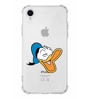 Apple iPhone XR Uyumlu Köşe Korumalı Antişok  Kapak Donald Duck Tasarımlı Şeffaf  Kılıf