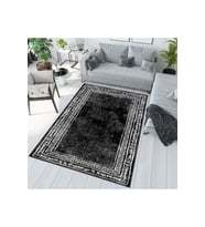 Rovigo Home Dijital Baskı Yıkanabilir Kaymaz Taban Salon Halısı RVG1002 80x150 cm (Siyah)