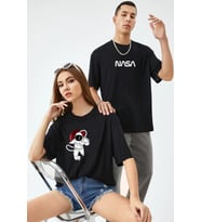 Sevgili Tshirt Çift Kombini Nasa (2'li fiyattır) (Siyah)