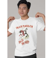 Tasarım Iron Maiden Run To The Hills Rock Metal Müzik Grubu Baskılı Unisex Oversize Tişört
