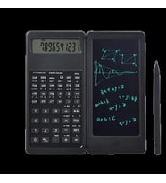 Hesap Makinası Silinebilir LCD Yazı Tabletli Kalemli Katlanabilir Bilimsel Hesap Makinesi (Siyah - Lila)