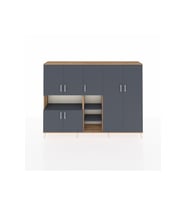 Arges Dolap 13 Raflı 7 Kapaklı 220x30x163 Çam-Antrasit
