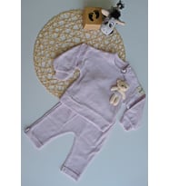 PELUŞ AYICIKLI KIZ BEBEK TAKIM (Lila)