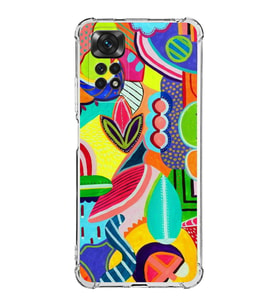 PrintiFy Redmi Note 11 Uyumlu Retro Color 6 Baskılı Şeffaf Köşe Korumalı Antişok Kılıf