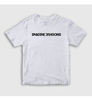 Presmono Unisex Çocuk Beyaz Logo Imagine Dragons T-Shirt 81902tt (Beyaz)