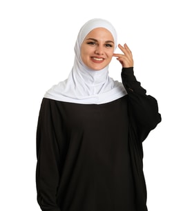 Beyaz Pratik Hazır Geçmeli Boru Boneli İkili Tesettür Eşarp Sandy Düz 2501_42