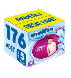 Molfix Külot Bebek Bezi Beden:5 (12-17KG) Junior 176 Adet Avantaj Fırsat Pk
