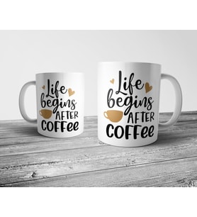 Pixxa Life Begins After Coffee Kahve Kupa Bardak  
