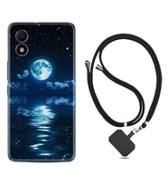 TCL 303 Kılıf Resimli Boyun Askılı İpli Desenli Silikon Night Moon 1133