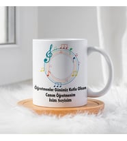 Öğretmenler Günü İçin Kişiye Özel Porselen Kupa Bardak - BY-KP-0000312 (Beyaz)