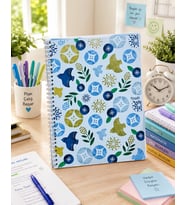 Studi A4 160 Yaprak Çizgili Spiralli Defter – Kuş Çiçek Desenli Okul Ders Not Defteri