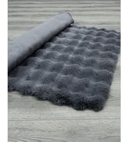 Makine Kaymaz Yıkanabilir Antrasit Bohem Salon Halısı Mutfak Halısı Koridor Halısı Yolluk Antrasit