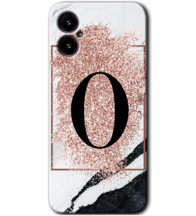 Omix X3 Kılıf HD Desen Baskılı Arka Kapak - Pembe Mermer Desenli O Harfi