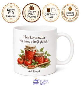 Kışlık Domates Hazırlayan Anneye Özel Konserve Kupası Hediye Bardak