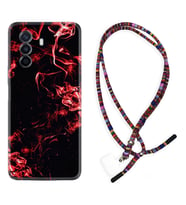 Huawei Nova Y70 Y90 Nova 9 SE  Kılıf Boyun Asklı Rasta Silikon Red Smoke 1745
