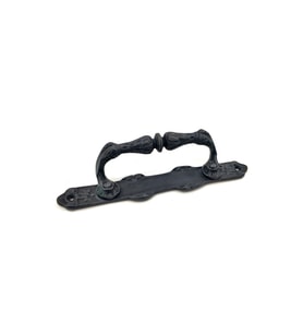 Antika Tarz Dekoratif Pirinç Dar Yan Çekme Kapı Kolu - 225x37 mm, Oksit TG-V 5467
