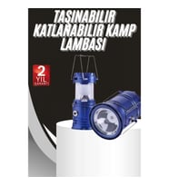Mey İthalat® Kamp Lambası Solar Şarjlı Kızaklı Kamp Feneri Led Lamba Işıldak