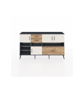 Arges Konsol 7 Raflı 3 Çekmeceli 4 Kapaklı 176x30x99 Antrasit-Aytaşı/Çam