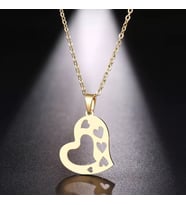 Kişiye Özel 925 Ayar Gümüş Kalpler Kolye (Gold)