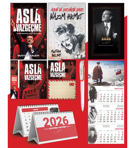 Asla Vazgeçme - Ayraç - Kartpostal - Poster - Nazım Hikmet -  2026 Ajanda İstikbal - Sakarya Duvar Takvimi - Masa Takvimi