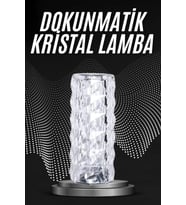 Kristal Lamba Masa Lambası Şarjlı Masa Lambası Dokunmatik Sensör Usb Şarjlı