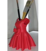 Kalemlik & Fırçalık  Kırmızı Elbise Tasarımlı Yüksek Kaliteli 3D Baskı  PLA Hammadde