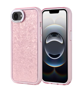 Apple iPhone 16E Uyumlu Kılıf Taşlı Tasarımlı Zore Kapi Kapak (Pembe)