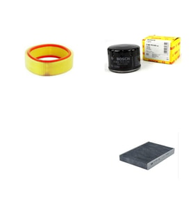 Bosch Filtre Bakım Seti Renault Clio II 1.4 Benzinli 1998-2004 Yuvarlak Filtre Hava + Yağ f. + Polen Filtre Sardes