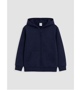 LCW Kids Lacivert Kapüşonlu Erkek Çocuk Fermuarlı Sweatshirt