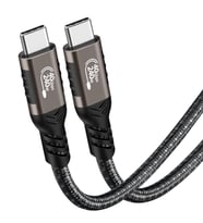 Type-C Uyumlu USB-C, Thunderbolt 3 ve DisplayPort ile İki Ucu Type-C 20Gbps 4K@60Hz 20Cm PD Kablosu (Siyah)