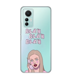 Xiaomi Mi 12 Lite Uyumlu Blah Blah Blah Mean Girls Desenli Şeffaf Telefon Kılıfı