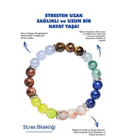 Stres Doğaltaş Unisex Tılsım Bilekliği Kaplan Gözü Akuamarin Morganit Lapis Amazonit Kuvars Mercan (Çok Renkli)