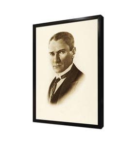 Sepya Atatürk Çerçeveli Mdf Tablo