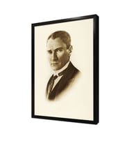 Sepya Atatürk Çerçeveli Mdf Tablo