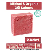 Özel Üretim %100 Doğal Koku Yüz Cilt Beyazlatıcı Organik Nemlendirici Gül Sabunu 2 Adet