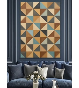 Geometrik Desen Soyut Çizim Dekoratif Kanvas - Mdf Ahşap Tablo