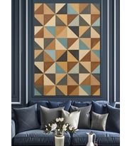Geometrik Desen Soyut Çizim Dekoratif Kanvas - Mdf Ahşap Tablo