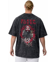 Sleep Token Rock Metal Müzik Grubu Sırt Baskılı Unisex Oversize Yıkamalı Tişört