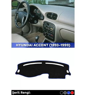 Hyundaı Accent Yumurta Kasa (1993-1999) 3d Torpido Koruma Kılıfı - Mavi Şerit
