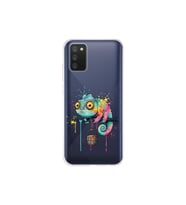 Samsung Galaxy A02s ile Uyumlu Splash Bukalemun Tasarımlı Şeffaf Silikon Kılıf