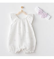 Andywawa Ac25573 Magical Butterfly Müslin Bebek Tulum Takım White