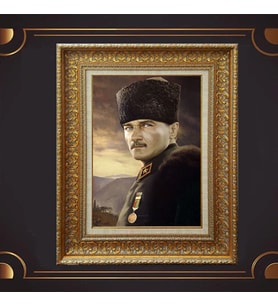 ÖZEL SERİ ALTIN VARAKLI ATATÜRK TABLO S947